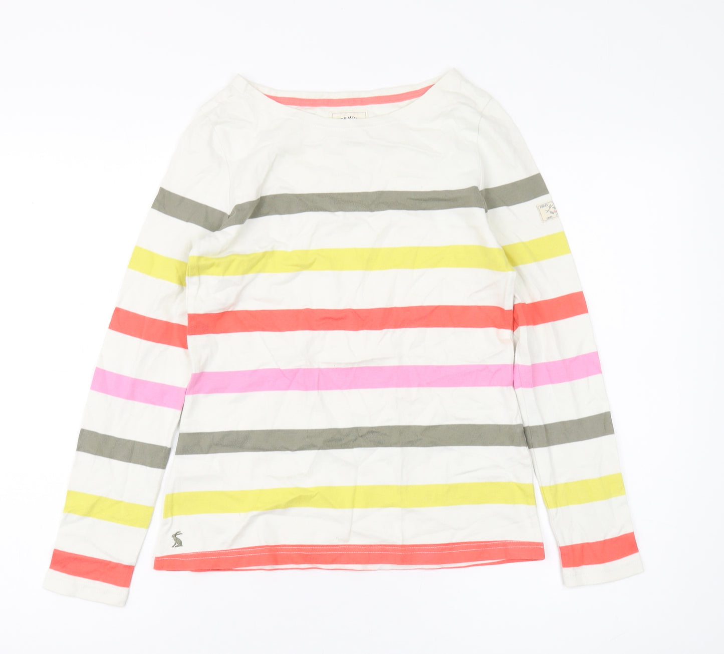 Joules Women's Multicoloured Striped T-Shirt, Size 8, Cotton