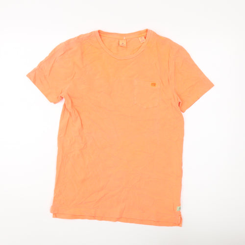 Scotch & Soda Unisex Orange T-Shirt Crew Neck Size 16