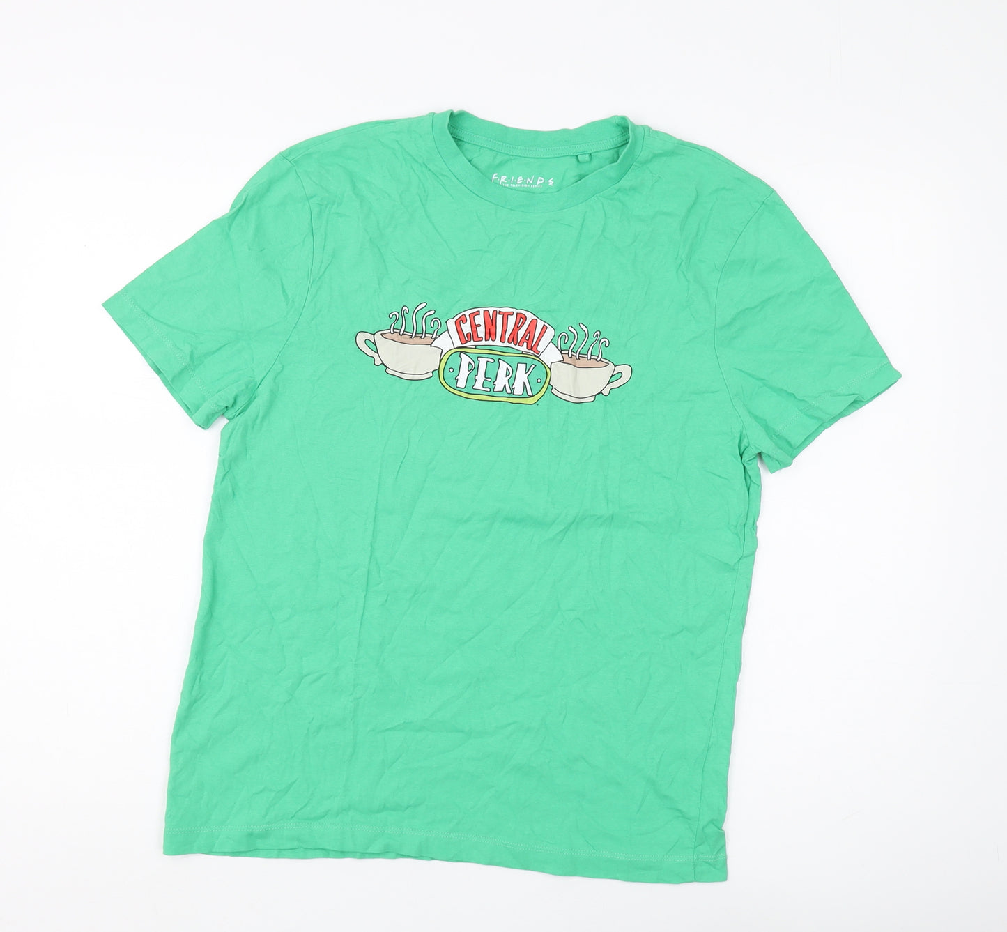Friends Men's Green Central Perk Short Sleeve T-Shirt L