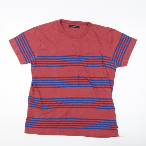 French Connection Men's Red Striped T-Shirt, L