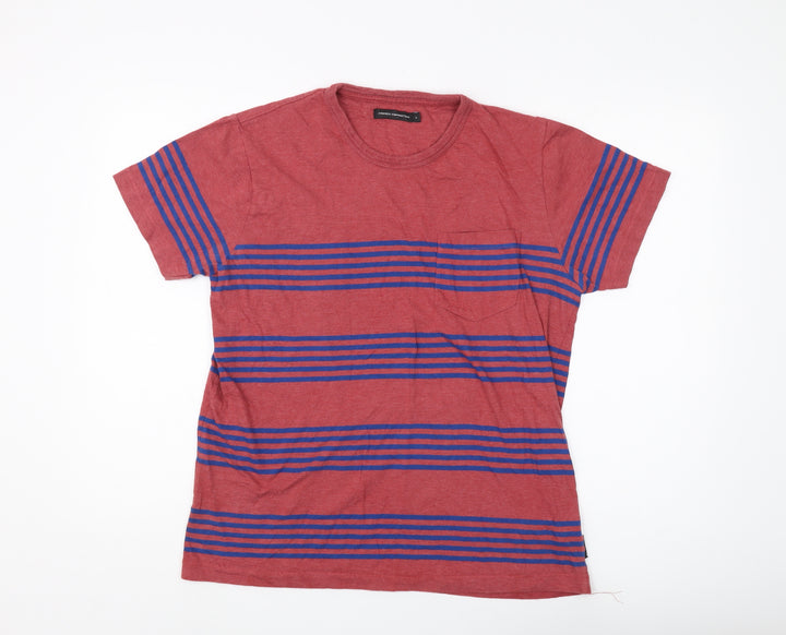 French Connection Men's Red Striped T-Shirt, L