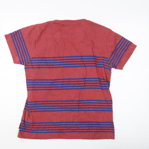 French Connection Men's Red Striped T-Shirt, L