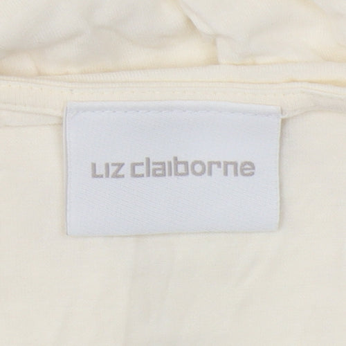 Liz Claiborne Women's Ivory Ruffle T-Shirt S