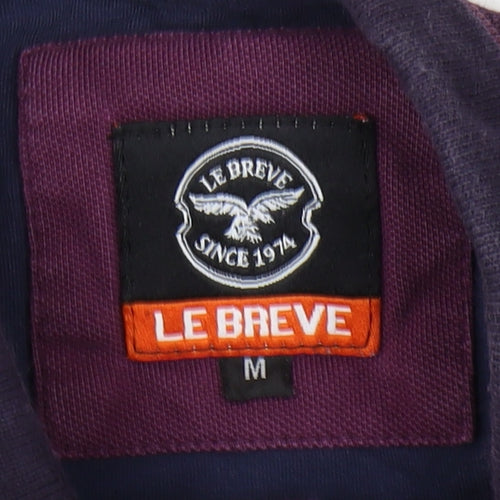 Le Breve Men's Purple Polo Medium Short Sleeve