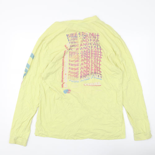 Collusion Yellow Graphic Long Sleeve T-Shirt, Size L