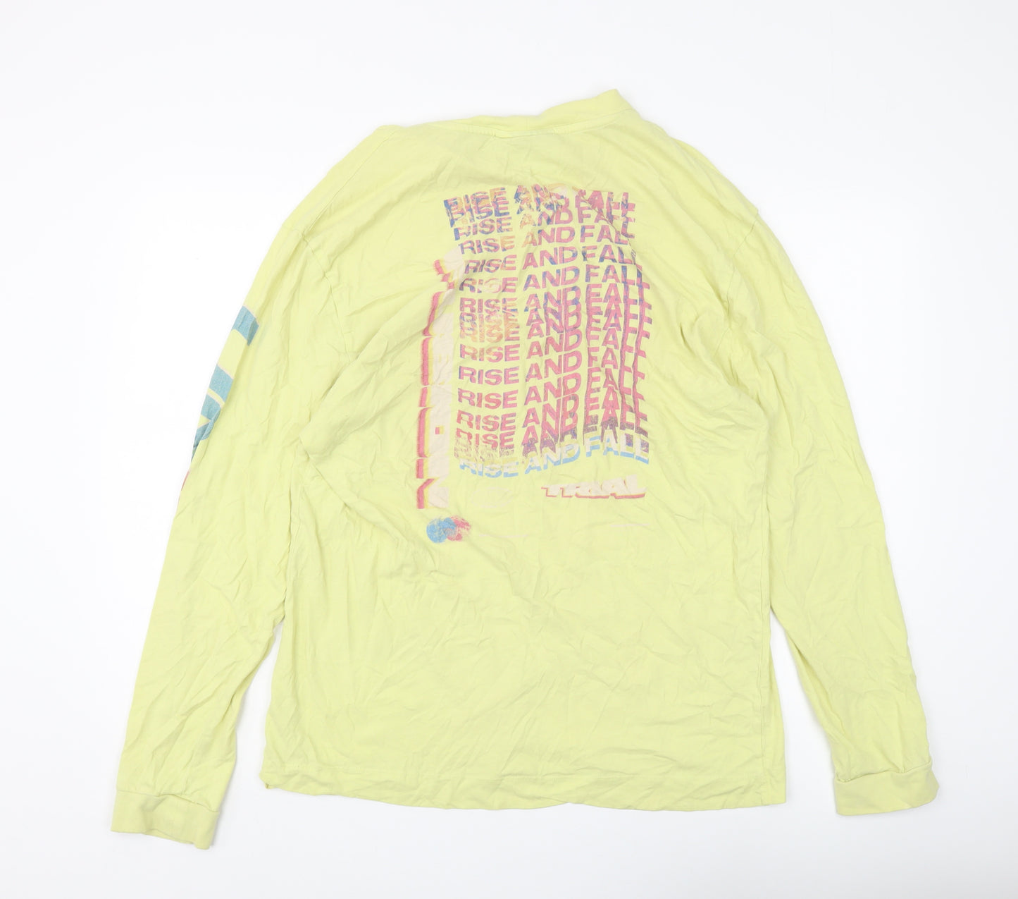 Collusion Yellow Graphic Long Sleeve T-Shirt, Size L
