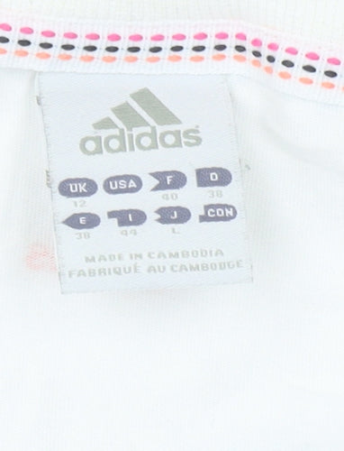 Adidas Women's White Tank Top Size 12 Sleeveless Scoop Neck