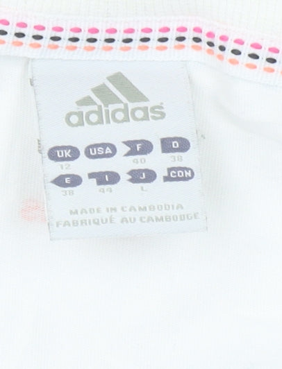 Adidas Women's White Tank Top Size 12 Sleeveless Scoop Neck