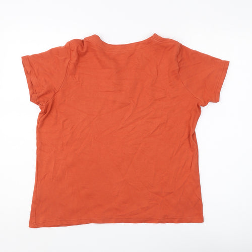 ISLE Women's Orange V-Neck T-Shirt, Size M
