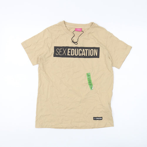 Pull&Bear Beige T-Shirt XS Women's Casual Style