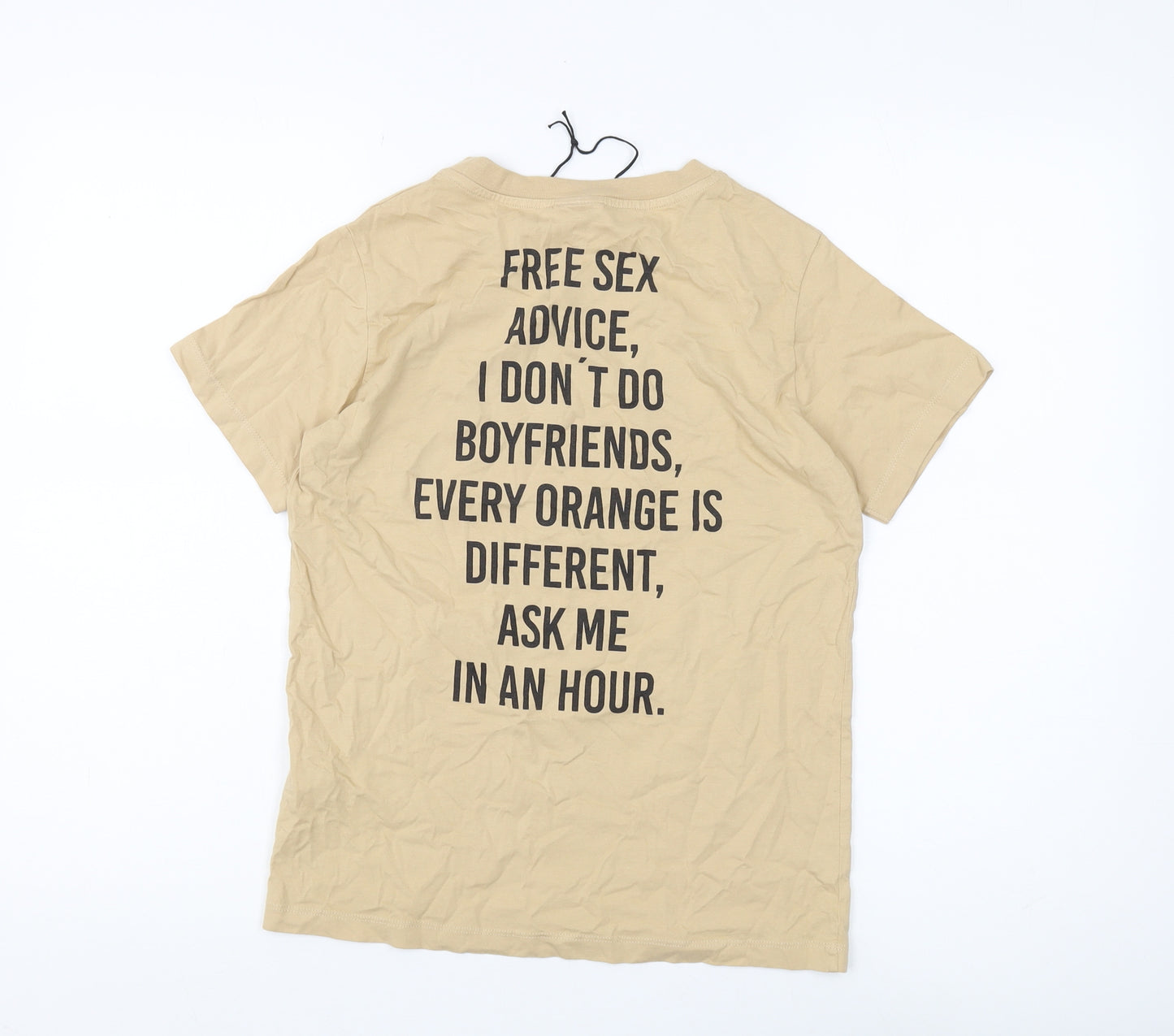 Pull&Bear Beige T-Shirt XS Women's Casual Style