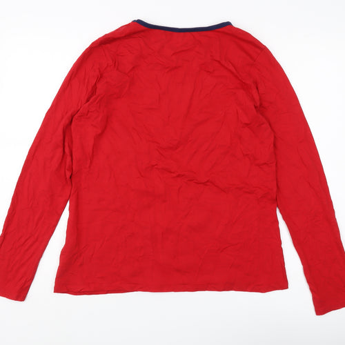 Lands' End Women's Red Long Sleeve Top M
