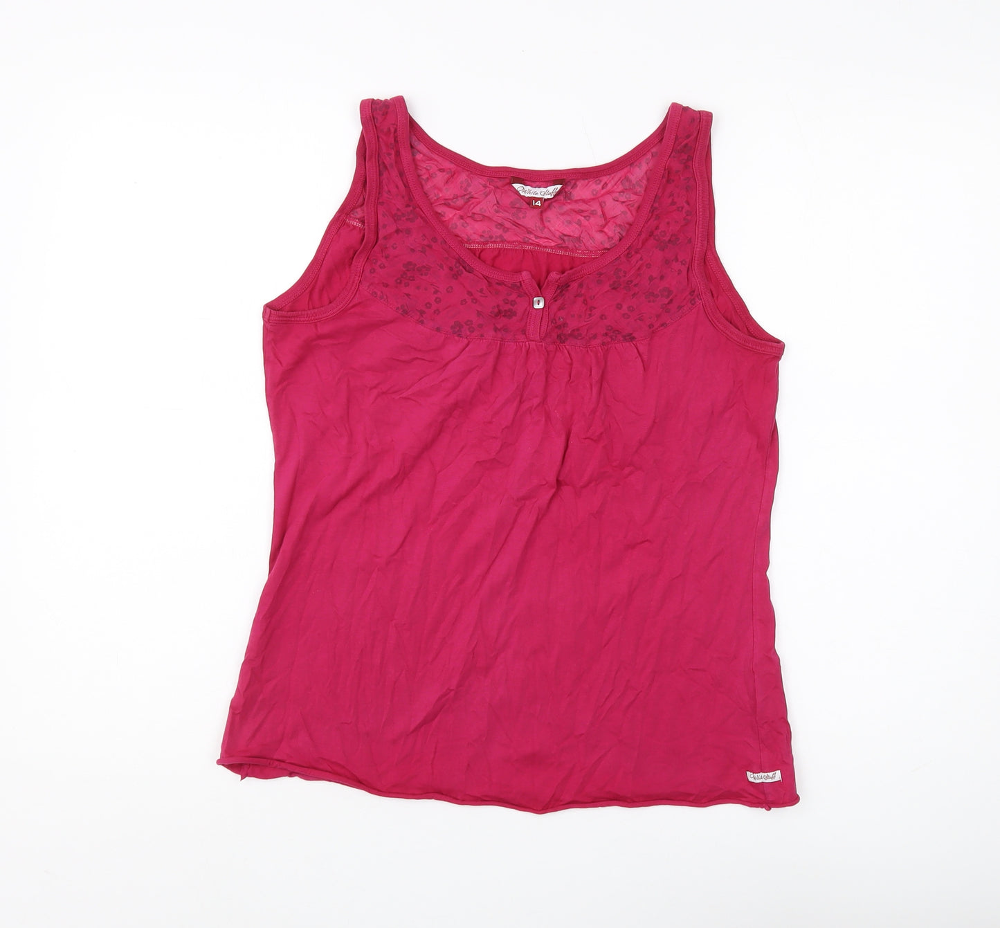 White Stuff Women’s Pink Tank Top Size 14 Cotton