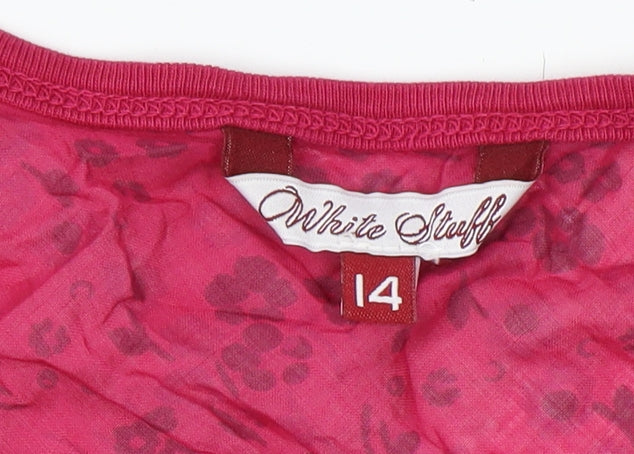 White Stuff Women’s Pink Tank Top Size 14 Cotton