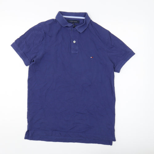 Tommy Hilfiger Men's Blue Slim Fit Polo, Medium