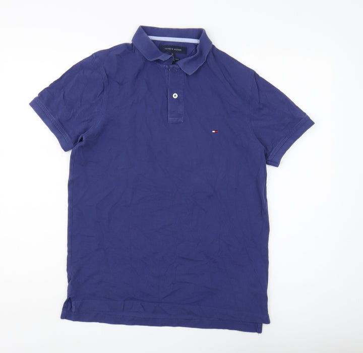 Tommy Hilfiger Men's Blue Slim Fit Polo, Medium