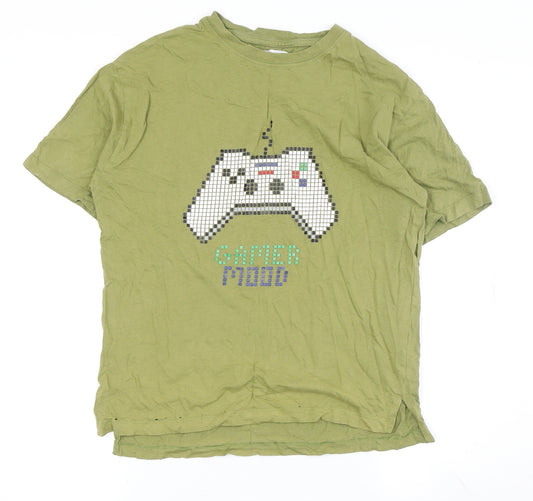 Zara Green Graphic T-Shirt, Boys 11-12Y, Casual Style