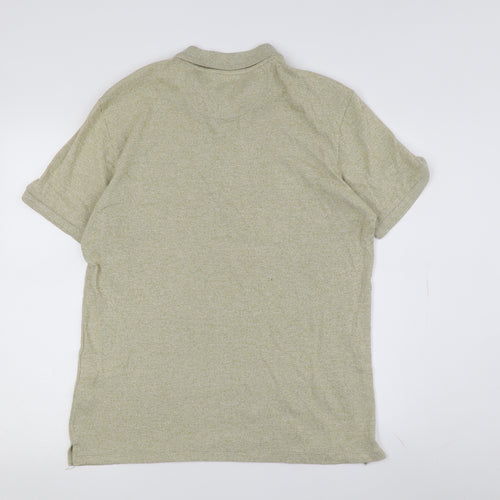 Zara Men's Beige M Polo Shirt, Short Sleeve, Cotton Blend