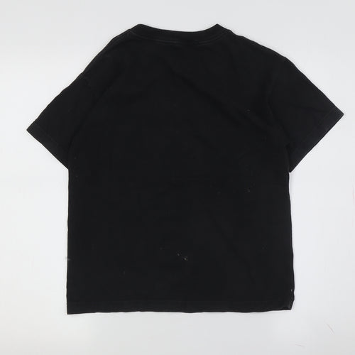 Adidas Boys Black Graphic Print T-Shirt M Casual Logo