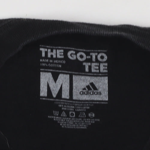 Adidas Boys Black Graphic Print T-Shirt M Casual Logo