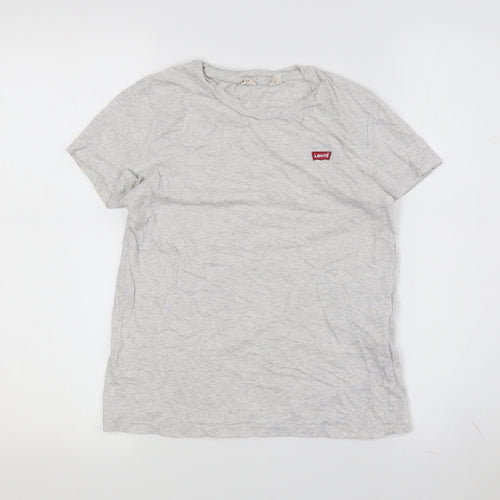 Levi's Boys Grey XS Logo T-Shirt Crew Neck Casual