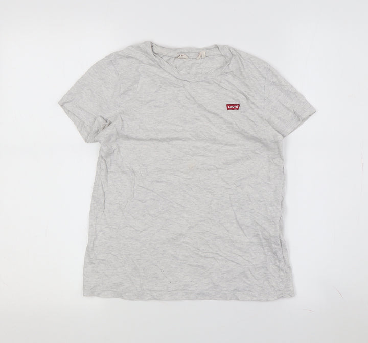 Levi's Boys Grey XS Logo T-Shirt Crew Neck Casual