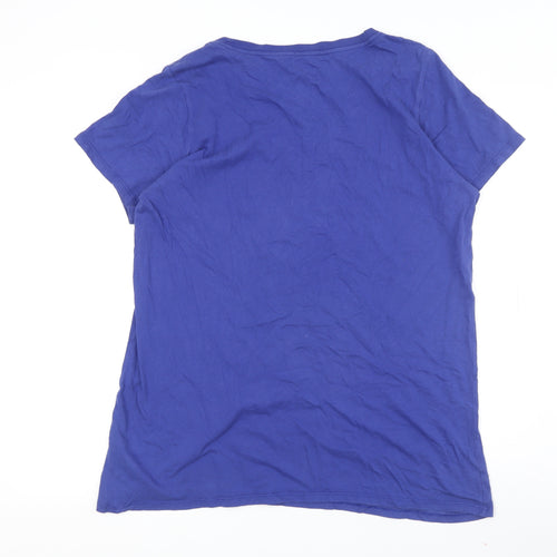 Nike Women Blue T-Shirt, Large, Casual Sports Style