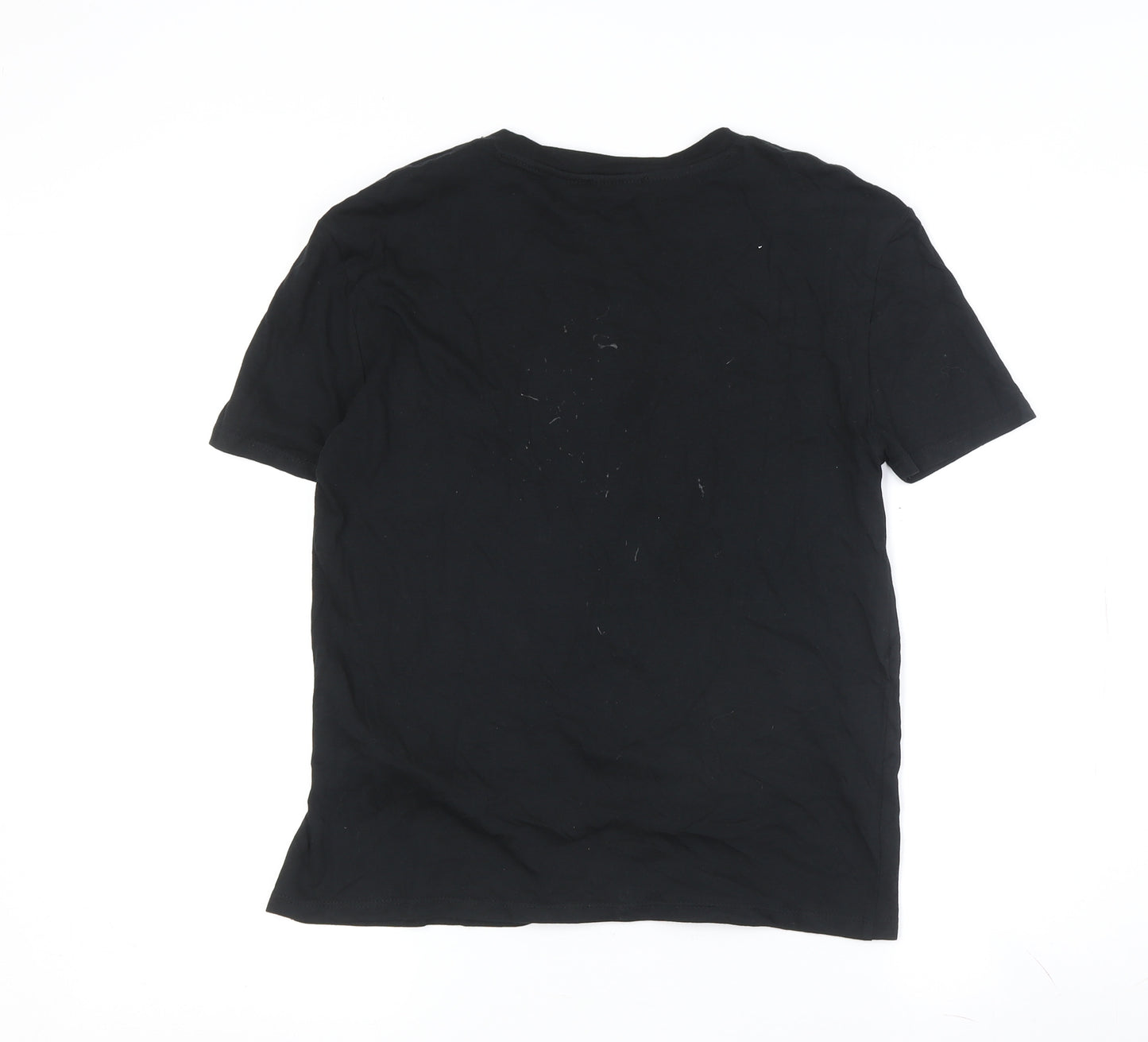 ZARA Women's Black Crew Neck T-Shirt, Small