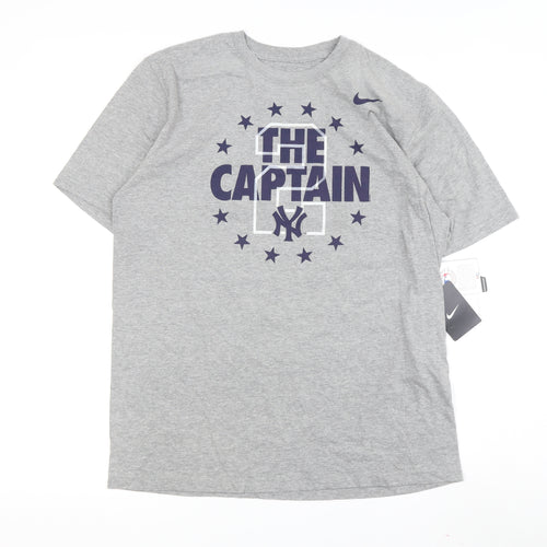 Nike Men's Grey Sports T-Shirt L - Iconic Graphic Logo