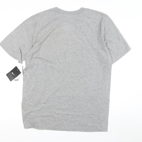 Nike Men's Grey Sports T-Shirt L - Iconic Graphic Logo