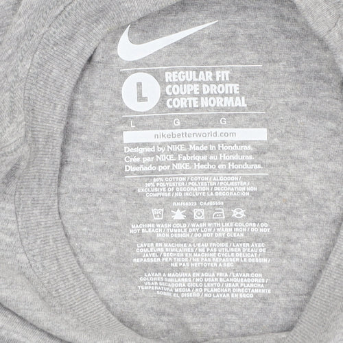 Nike Men's Grey Sports T-Shirt L - Iconic Graphic Logo