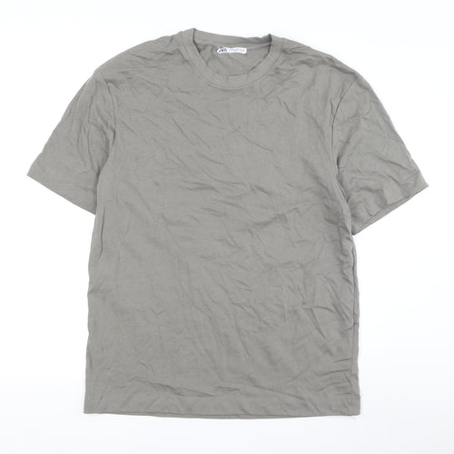 Zara Men Grey Short Sleeve Crew Neck T-Shirt S