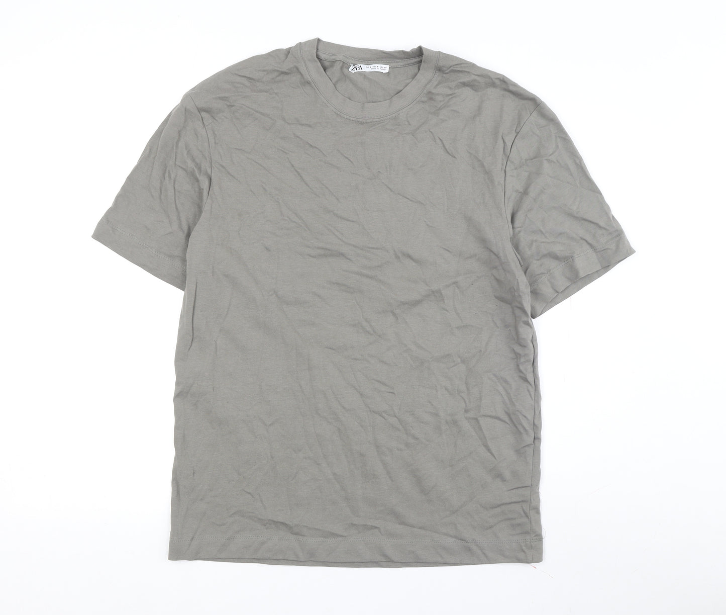 Zara Men Grey Short Sleeve Crew Neck T-Shirt S