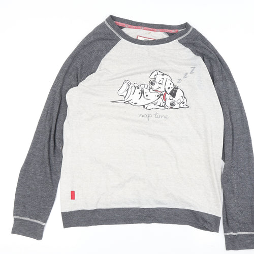 Disney 101 Dalmatians Women's Grey Pyjama Top Size 12