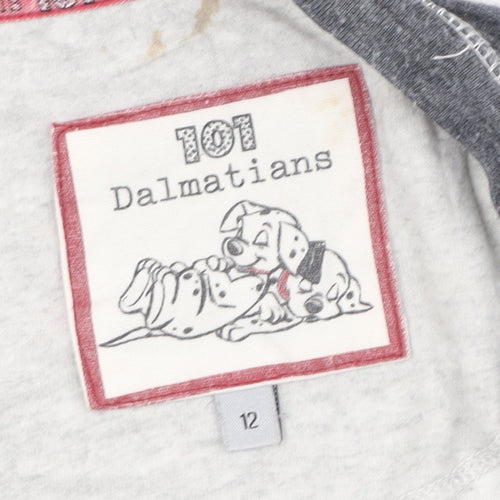 Disney 101 Dalmatians Women's Grey Pyjama Top Size 12