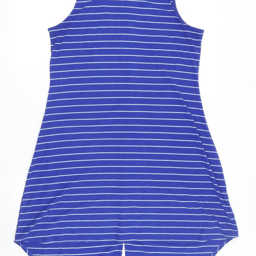 My Michele Women's Blue Striped Shirt Dress XL