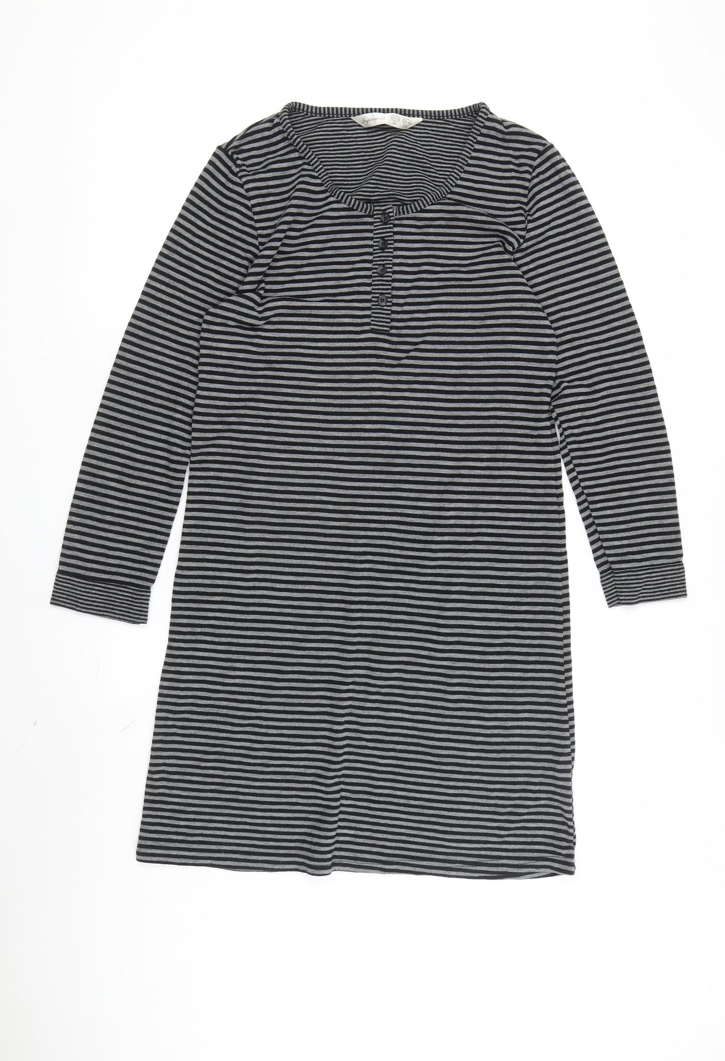 Inspirations Women's Black Striped T-Shirt Dress
