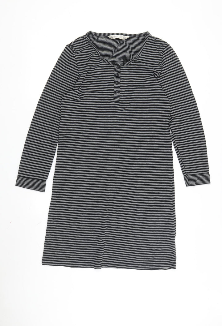 Inspirations Women's Black Striped T-Shirt Dress