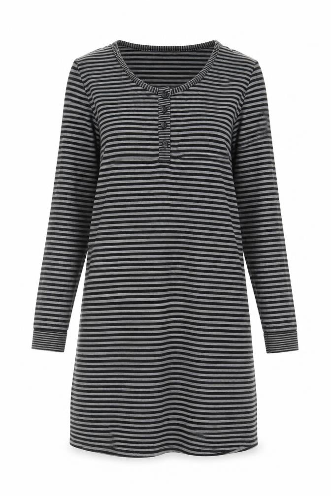 Inspirations Women's Black Striped T-Shirt Dress