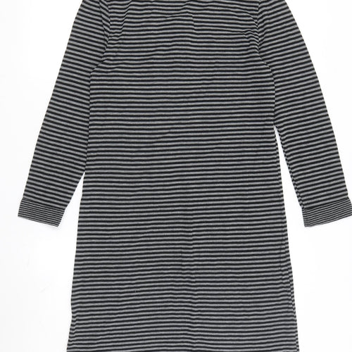 Inspirations Women's Black Striped T-Shirt Dress