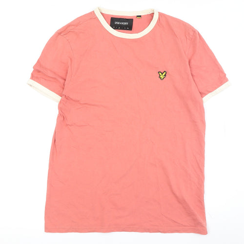 Lyle & Scott Men's Pink Cotton T-Shirt, Medium, Solid