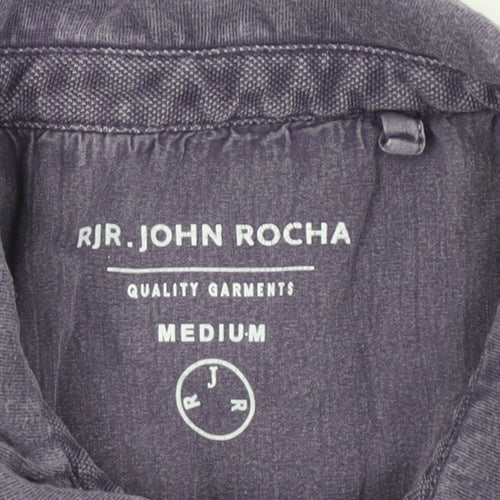 John Rocha Men's Purple Cotton Polo Shirt M