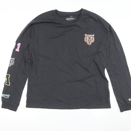 Marks and Spencer Boys Long Sleeve Black Graphic T-Shirt