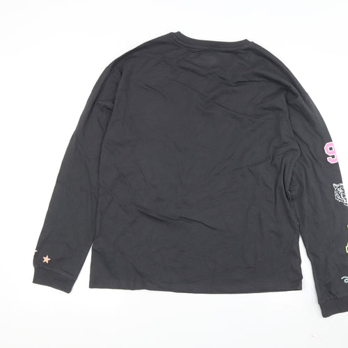 Marks and Spencer Boys Long Sleeve Black Graphic T-Shirt