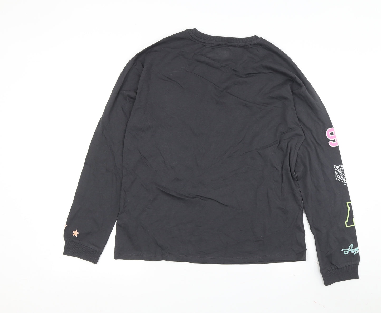 Marks and Spencer Boys Long Sleeve Black Graphic T-Shirt