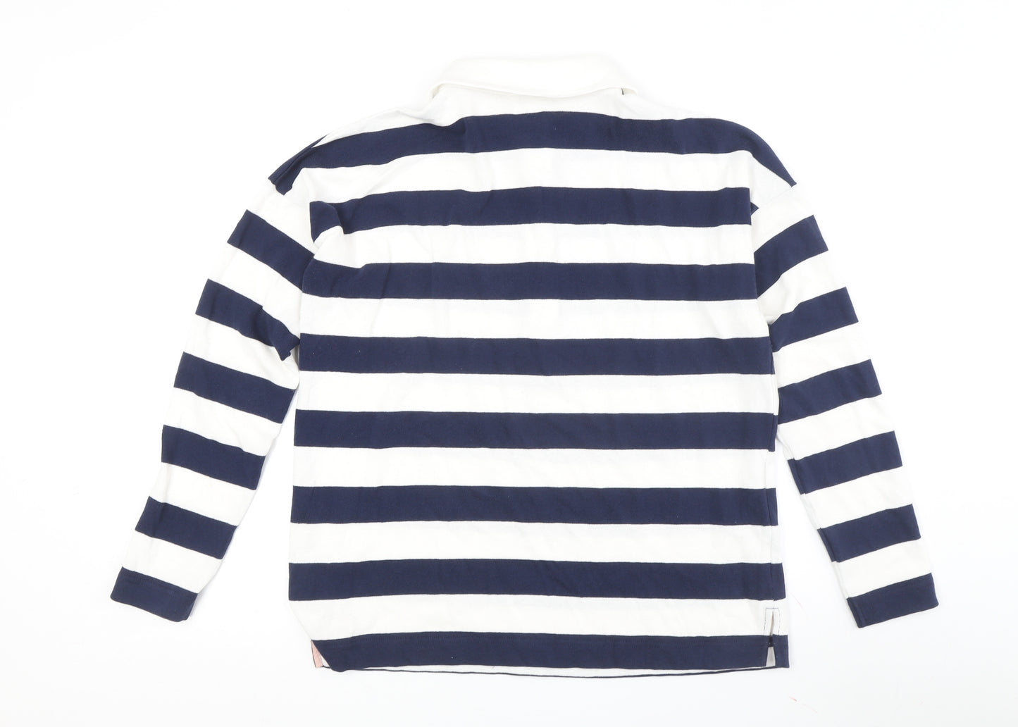 Boden Women’s Blue White Striped Polo Size 12