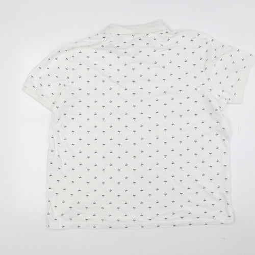 Marks and Spencer Men's White Polo 2XL Regular Fit