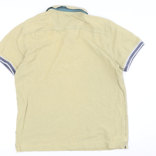 Racing Green Men's Beige Medium Polo Shirt