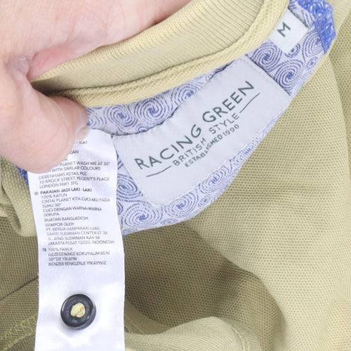 Racing Green Men's Beige Medium Polo Shirt