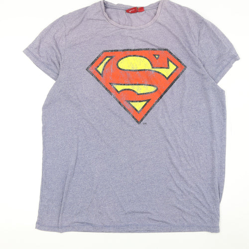 Superman Graphic Men's Grey T-Shirt - Regular Fit Size XL